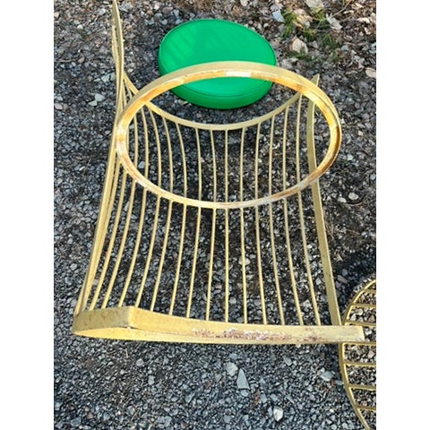 Vintage Iron Outdoor Dining Table and Chairs Set of 7 For Sale - Image 10 of 18