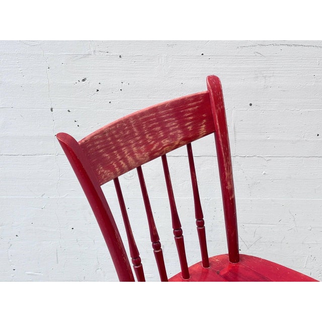 Red Nesto Y9 Pine Chair from Nässjö Stolfabrik Sweden, Mid-Century For Sale - Image 8 of 14