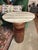 Sculptural Art Deco inspired handcrafted wood and stone custom cade accent table often referred to as the Swoon Pablo Side...