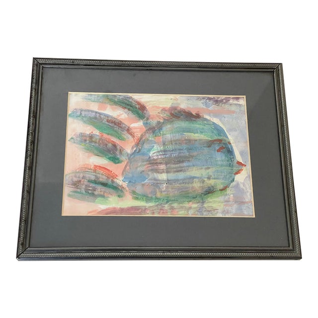 Small Abstract Painting Fishy Washy by Elia For Sale