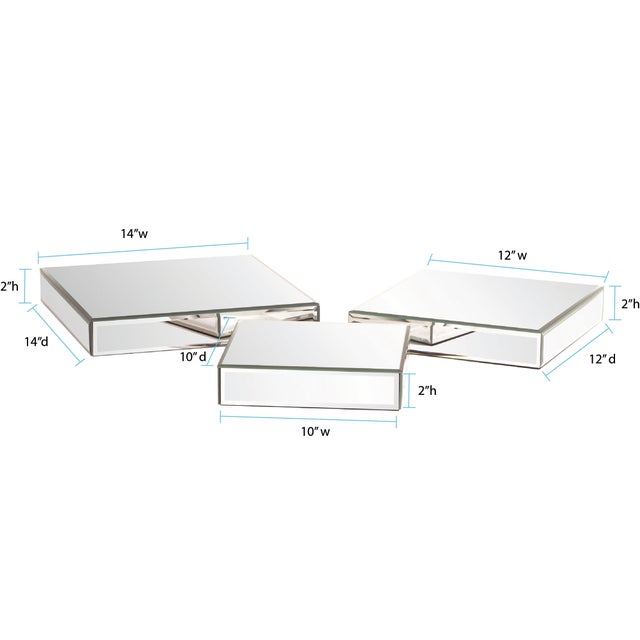 2020s Square Mirrored Display Platforms - set of 3 For Sale - Image 5 of 5