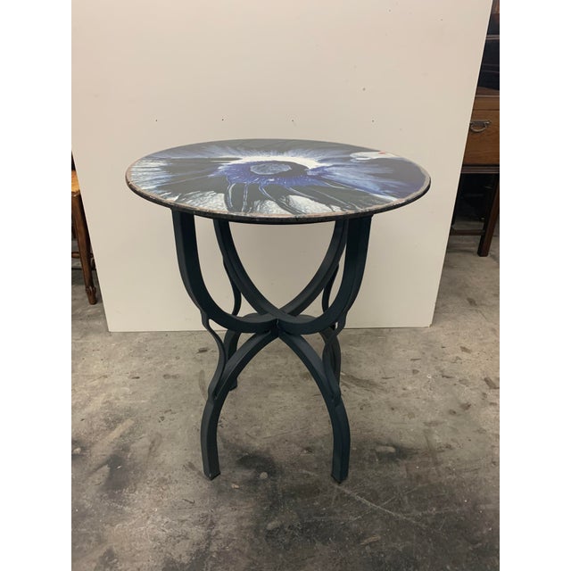 Iron Base Volcanic Stone Top Bistro Table or Dining Table. Chairish