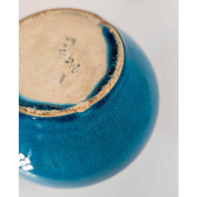 20th Century Japanese Electric Blue Turquoise Kangxi Style Bottle Vase For Sale - Image 14 of 16