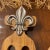 Wood Salad Set for tossing and serving with silver plated Fleur de Lis. Would make a great gift