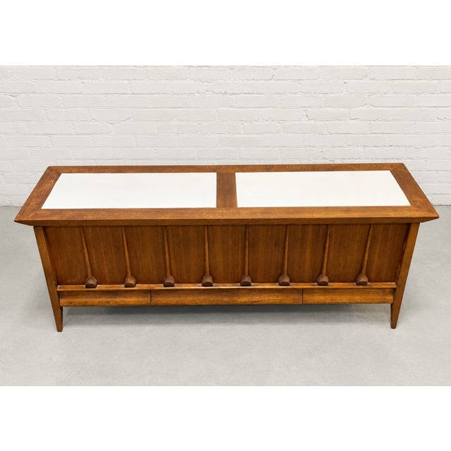 Mid Century Modern Sculptural Walnut Commode | Cabinet With Brutalist Style Wood Details, C. 1960s For Sale In New York - Image 6 of 16