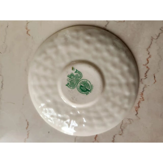 Mid-Century Modern 1950s Fine Irish Belleek Porcelain Demitasse Cup and Saucer For Sale - Image 3 of 8