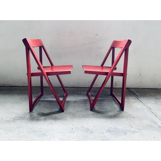 Vintage Trieste Folding Chairs by Aldo Jacober for Bazzani, Set of 2 For Sale - Image 14 of 18