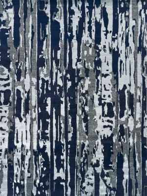 Exquisite Rugs Carrina Hand-Knotted New Zealand Wool & Bamboo Silk Navy/Silver Rug-6'X9'