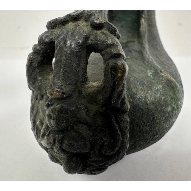 Antique 19th Century Bronze Grand Tour Askos Pouring Vessel Made in the Roman Style 4w X 4h For Sale - Image 14 of 14