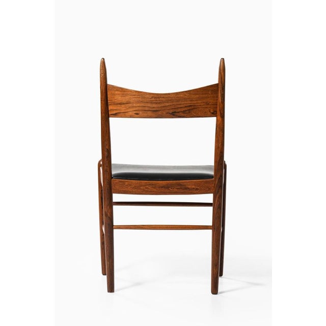 Wood Vintage Dining Chairs in Leather and Rosewood by Illum Wikkelsø, 1950s, Set of 10 For Sale - Image 7 of 9