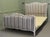 French Upholstered Double Bed The Head and foot boards of this bed have a carved waved top rail, the bed comes newly...