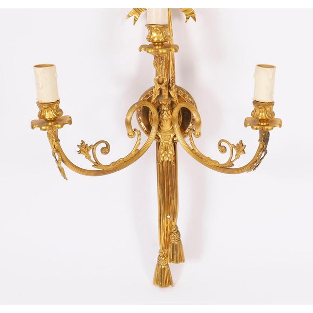 Copper Antique 19th Century Ormolu 3-Branch Wall Sconces, Set of 4 For Sale - Image 8 of 11