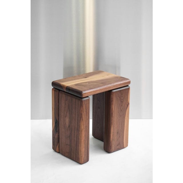 Contemporary Timber Stool Walnut by Onno Adriaanse For Sale - Image 3 of 15
