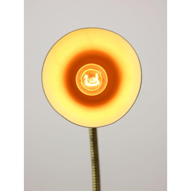 Black Mid-Century Italian Black and Brass Gooseneck Table Lamp For Sale - Image 8 of 15
