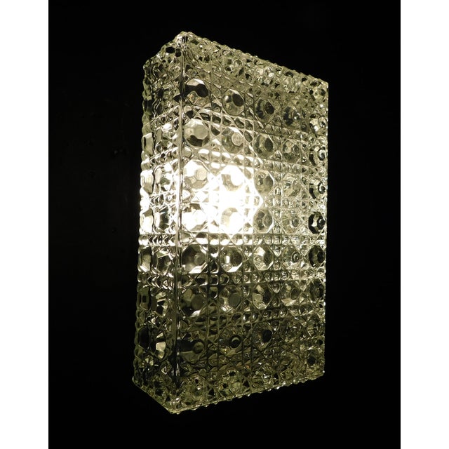Glass 20th Century Rectangular Crystal Sconces, a Pair For Sale - Image 7 of 11