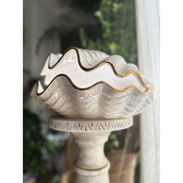 Pearly Glazed Ceramic Lamps in the shape of a Shell by Bon Día, 1960s, Set of 2 For Sale - Image 17 of 18