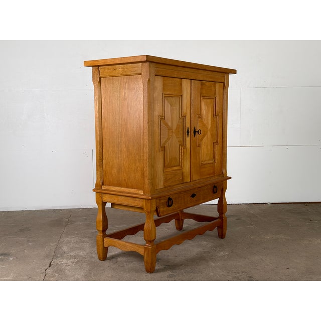 Scandinavian Modern Oak Two-Door Cabinet by Henning Kjærnulf, 1960s For Sale - Image 4 of 13