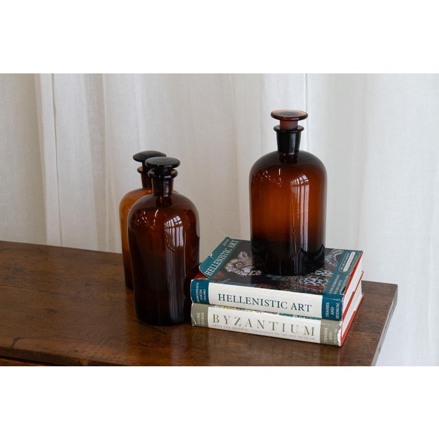 Large Danish Pharmacy Glass Bottles, 1900s, Set of 3 For Sale - Image 16 of 18