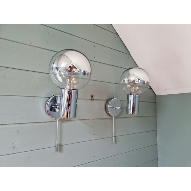 Space Age Wall Sconces in Chromed Metal by Motoko Ishii for Staff Leuchten, 1970, Set of 2 For Sale - Image 17 of 17