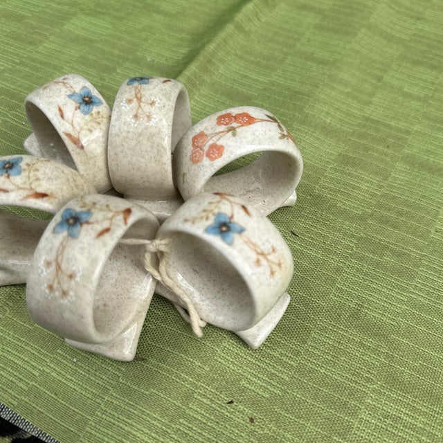 Up for consideration is a beautiful collection of ceramic floral Japanese napkin rings. These would look lovely in your...