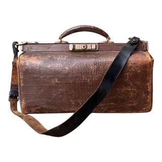 Vintage Stamped Croco Doctors Bag For Sale