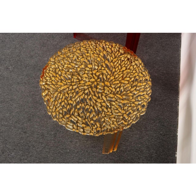 Set of Three Red and Gold Acrylic "T" Tables by Patricia Urquiola for Kartell For Sale - Image 13 of 18