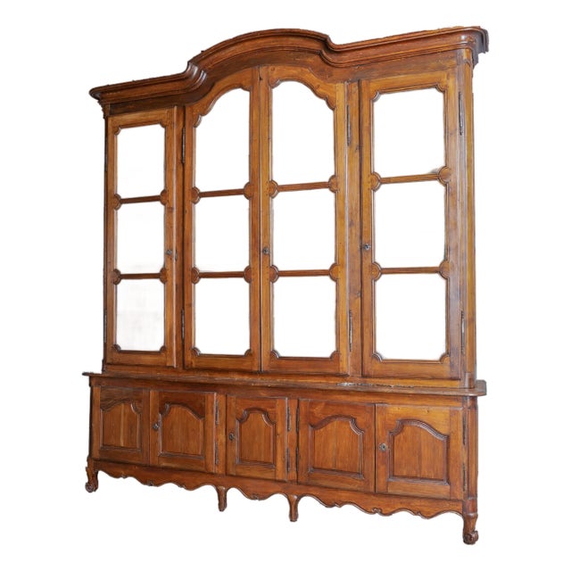 Late 18th Century Large French Bookcase Deux Corps Display Cabinet For Sale