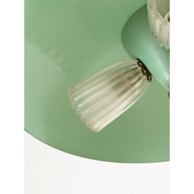 Fontana Arte Chandelier in Turquoise Glass, Brass and Murano Glass, Italy, 1950s For Sale - Image 6 of 15