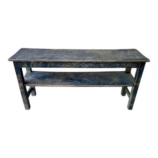 Rustic Vintage Wood Schoolhouse Bench For Sale