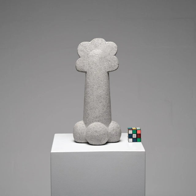 This abstract sculpture in Belgium bluestone was sculpted ‘en taille directe’ by the Belgian artist Jan Keustermans. The...