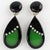 Contemporary Pierre Cardin Jeweled Dangle Clip Earrings Black and Green Resin For Sale - Image 3 of 8