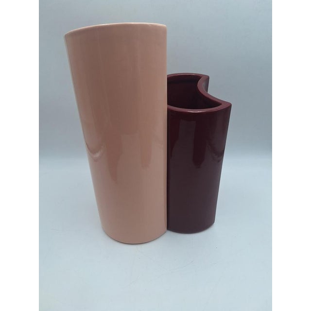1990s V-Bol Vases in Glazed Clay by Zaven for Zanotta, 1990s, Set of 2 For Sale - Image 5 of 12