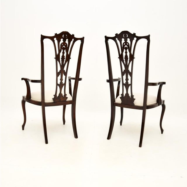 Set of Antique Chippendale Armchairs, 1890s For Sale - Image 4 of 10