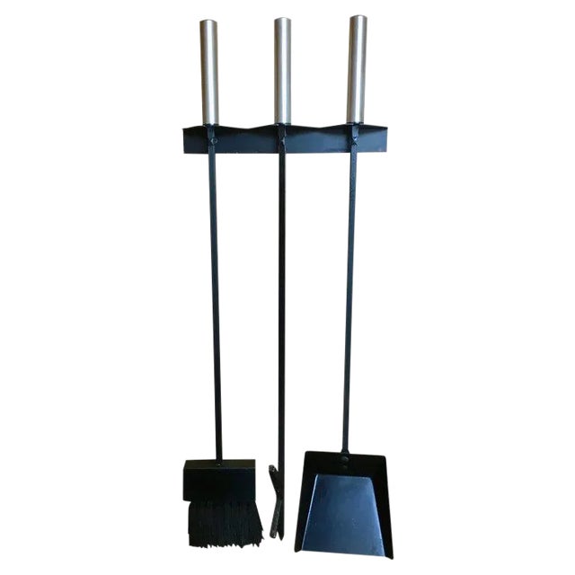 Vintage Modernist Fire Tool Set- 3 Pieces For Sale