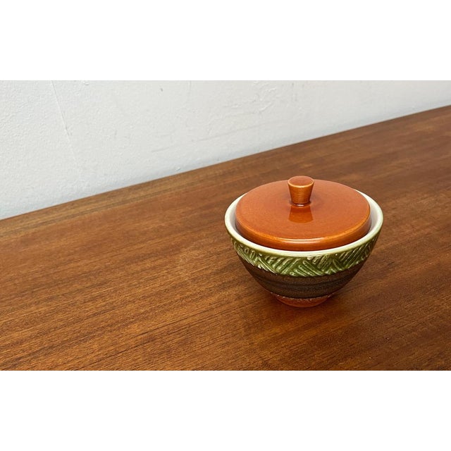 Mid-Century West German Pottery WGP Jar Bowl with Lid from Dümler & Breiden, 1960s, in Very Good conditions. Designed 1960...