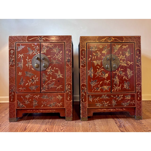 Early 20th Century Pair of Chinese Chests (Bedside Tables) From Estate of Tony Duquette For Sale - Image 11 of 15