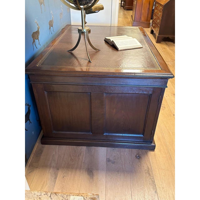 Antique Partner's Desk in Teak, 1800s For Sale - Image 10 of 17