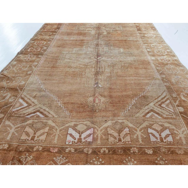 Brown 1930s Turkish Oushak Rug For Sale - Image 8 of 9