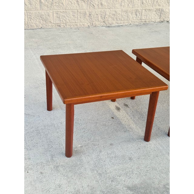 Pair of Mid Century Modern Danish Teak End / Side Tables For Sale In Austin - Image 6 of 7