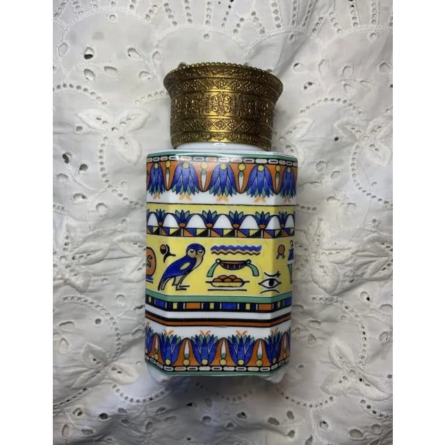 Antique German Porcelain Egyptian Theme Aerozon. In nice antique condition, but without the cord. There is a small chip on...