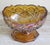 Glass Vintage l.e. Smith Heritage Amber Carnival Glass Oval Pedestal Compote Bowl For Sale - Image 7 of 13