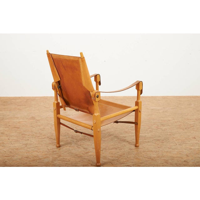 Colonial Armchair with Beechwood Frame and Leather Upholstery by Wilhelm Kienzle for Wohnbedarf, 1928 For Sale - Image 3 of 16
