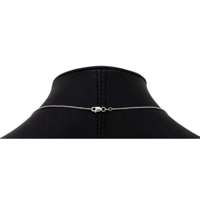 14k White Gold Sapphire Diamond Necklace For Sale - Image 4 of 8