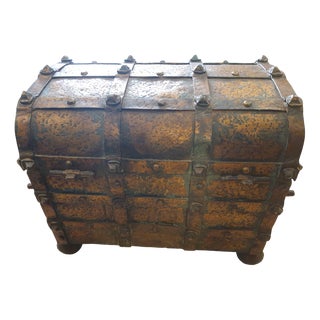Antique Brass and Bronze Chest, 1800s For Sale
