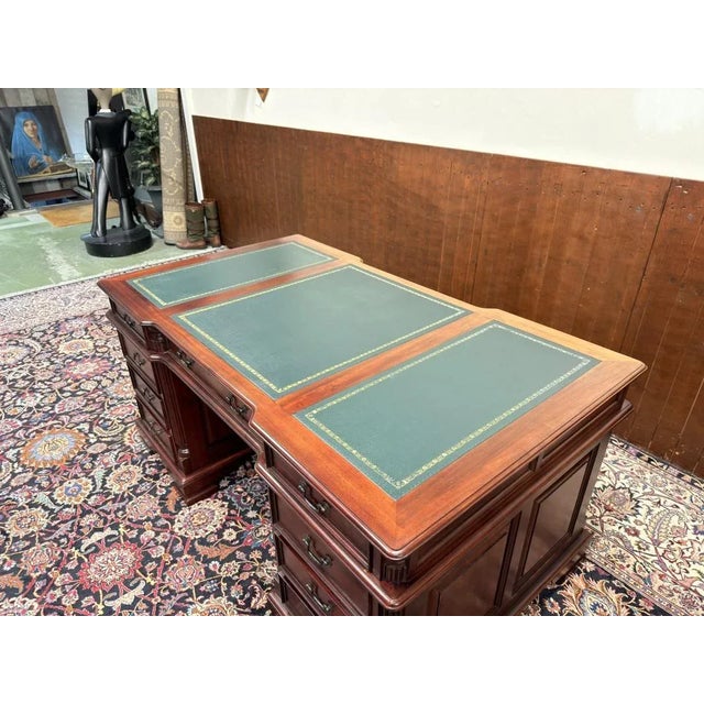 English Chesterfield Partners Desk For Sale - Image 15 of 18