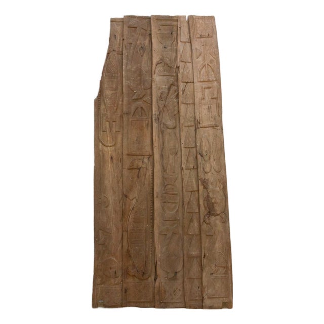 8" Tall Carved African Nupe Door Gate For Sale