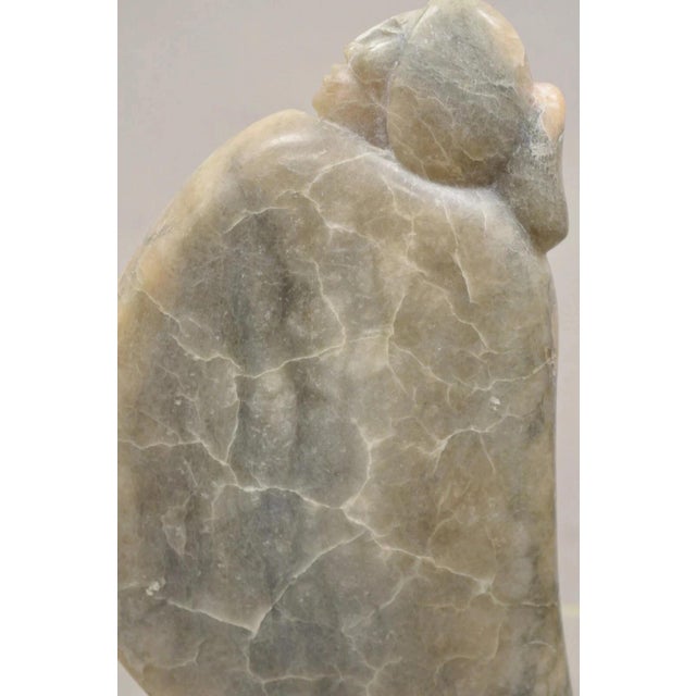 Beige Late 20th Century Ned Archuleta Native American Figural Woman Carved Alabaster Figure Sculpture For Sale - Image 8 of 11