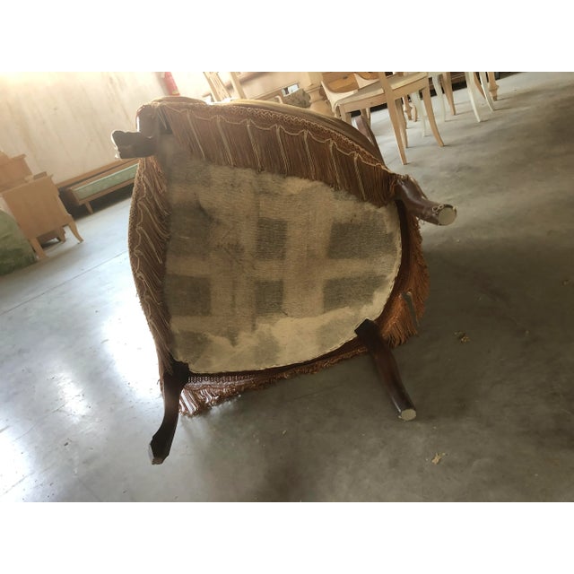 Brown Late 20th Century Walnut With Velvet "Dralon" Armchair For Sale - Image 8 of 10