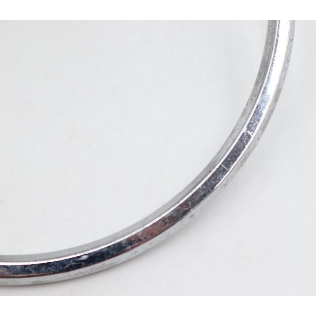 Traditional Vintage Nickel Plated Brass Bathroom Towel Ring For Sale - Image 3 of 5