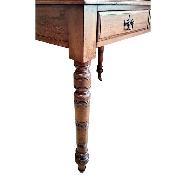Wood Victorian Tambour Roll-Top Maple and Brass Desk For Sale - Image 7 of 13